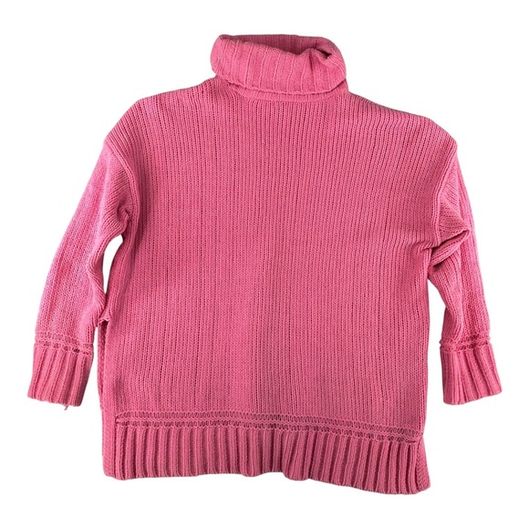 Aerie Sunset Chenille Pink Turtleneck Oversized Chunky‎ Sweater Womens Medium - Picture 8 of 10